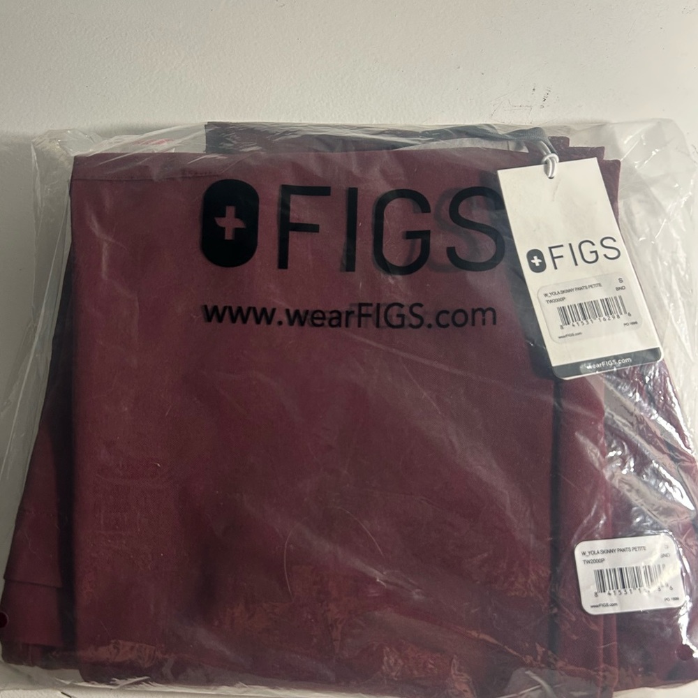 New with tags Figs Burgundy Scrub Pants